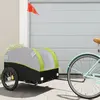 vidaXL Remorque de vélo noir et vert 45 kg fer