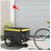 vidaXL Remorque de vélo noir et jaune 30 kg fer