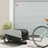 vidaXL Remorque de vélo noir et gris 45 kg fer