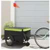 vidaXL Remorque de vélo noir et vert 45 kg fer