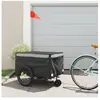 vidaXL Remorque de vélo noir et gris 45 kg fer