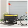 vidaXL Remorque de vélo noir et jaune 45 kg fer