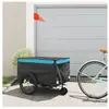 vidaXL Remorque de vélo noir et bleu 45 kg fer