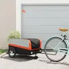 vidaXL Remorque de vélo noir et orange 45 kg fer