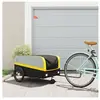 vidaXL Remorque de vélo noir et jaune 45 kg fer