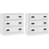 vidaXL Buffets 2 pcs blanc bois d'ingénierie