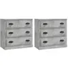 vidaXL Buffets 2 pcs gris béton bois d'ingénierie