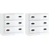 vidaXL Buffets 2 pcs blanc brillant bois d'ingénierie