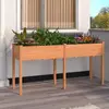 vidaXL Jardinière avec doublure marron 161x45x76 cm bois massif sapin