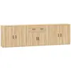 vidaXL Buffets 3 pcs Chêne sonoma Bois d'ingénierie