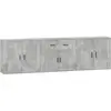 vidaXL Buffets 3 pcs gris béton bois d'ingénierie