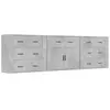 vidaXL Buffets 3 pcs gris béton bois d'ingénierie