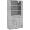vidaXL Buffet haut Gris béton Bois d'ingénierie