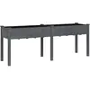 vidaXL Jardinière avec doublure gris 203x53x76 cm bois massif de sapin