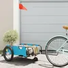 vidaXL Remorque de vélo bleu tissu oxford et fer