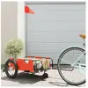 vidaXL Remorque de vélo orange tissu oxford et fer