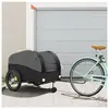 vidaXL Remorque de vélo noir 45 kg fer