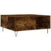 vidaXL Table basse chêne fumé 80x80x36,5 cm bois d'ingénierie