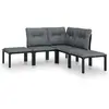 vidaXL Salon de jardin 5 pcs noir et gris résine tressée
