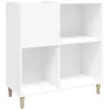 vidaXL Armoire à disques blanc 84,5x38x89 cm bois d'ingénierie