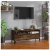 vidaXL Meuble TV chêne fumé 100x34,5x44,5 cm bois d'ingénierie