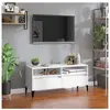 vidaXL Meuble TV blanc 100x34,5x44,5 cm bois d'ingénierie