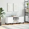 vidaXL Armoire à disques blanc brillant 121x38x48 cm bois d'ingénierie