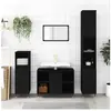 vidaXL Armoire de salle de bain noir 80x33x60 cm bois d'ingénierie