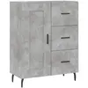 vidaXL Buffet gris béton 69,5x34x90 cm bois d'ingénierie