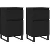 vidaXL Buffets 2 pcs noir 40x35x70 cm bois d’ingénierie