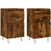 vidaXL Buffets 2 pcs chêne fumé 40x35x70 cm bois d'ingénierie