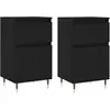 vidaXL Buffets 2 pcs noir 40x35x70 cm bois d’ingénierie