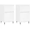 vidaXL Buffets 2 pcs blanc 40x35x70 cm bois d’ingénierie