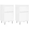 vidaXL Buffets 2 pcs blanc 40x35x70 cm bois d’ingénierie