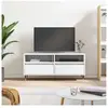 vidaXL Meuble TV blanc 100x34,5x44,5 cm bois d'ingénierie