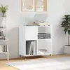 vidaXL Armoire à disques blanc brillant 84,5x38x89cm bois d'ingénierie