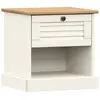 vidaXL Table de chevet VIGO blanc 42x35x42 cm bois de pin massif
