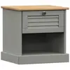 vidaXL Table de chevet VIGO gris 42x35x42 cm bois de pin massif
