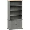 vidaXL Bibliothèque VIGO gris 85x35x170 cm bois massif de pin