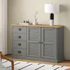 vidaXL Buffet avec tiroirs VIGO 113x40x75 cm gris bois massif de pin