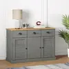 vidaXL Buffet avec tiroirs VIGO 113x40x75 cm gris bois massif de pin