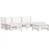 vidaXL Salon de jardin 6 pcs Blanc Bois de pin massif