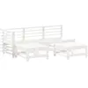 vidaXL Salon de jardin 5 pcs blanc bois massif de pin