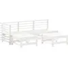 vidaXL Salon de jardin 5 pcs blanc bois massif de pin