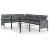 vidaXL Ensemble à manger de jardin 2 pcs anthracite acier