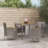 vidaXL Ensemble à manger de jardin 5 pcs coussins gris résine tressée