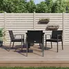 vidaXL Ensemble à manger de jardin 5 pcs coussins résine tressée acier
