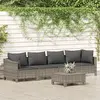 vidaXL Salon de jardin 5 pcs avec coussins Gris Résine tressée