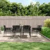 vidaXL Chaises de jardin et coussins lot de 6 noir 54x60,5x83,5 cm