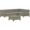 vidaXL Salon de jardin 5 pcs avec coussins Gris Résine tressée